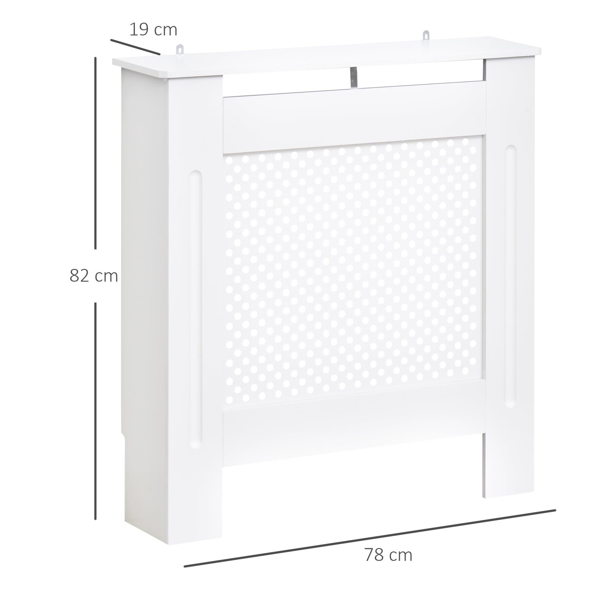 EASYCOMFORT White Grid Wooden Radiator Cover, 78x82x19cm