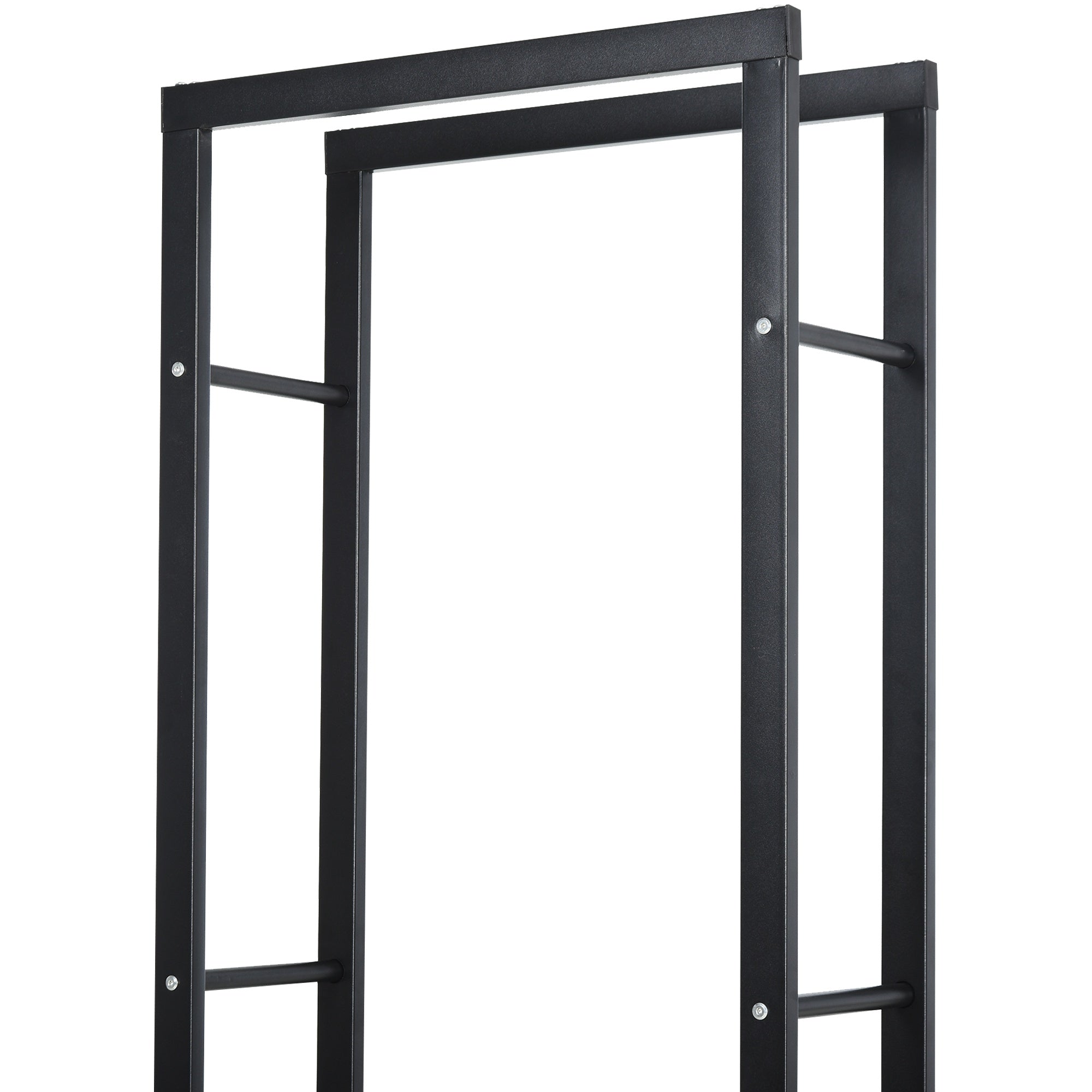 EASYCOMFORT Wood Shelf Vertical Woodshed Wood Support Capacity 100kg Metal 60 × 25 × 150cm