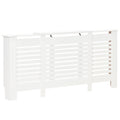 EASYCOMFORT Mobile Heater Cover Adjustable Width and Top Shelf in MDF and Wood - White