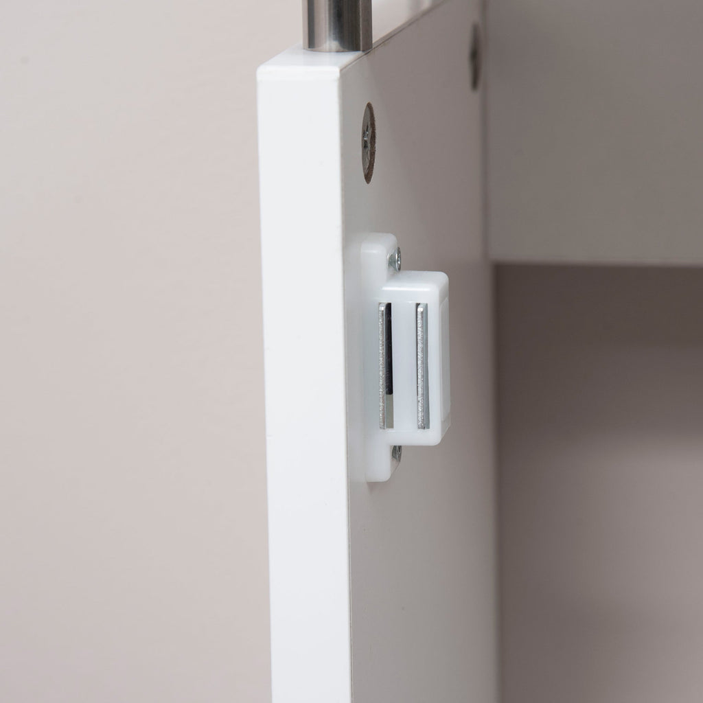 Easycomfort Copritermosifone a Doghe Moderno ed Elegante per la Casa, in MDF e Acciaio, 90x18x84cm, white