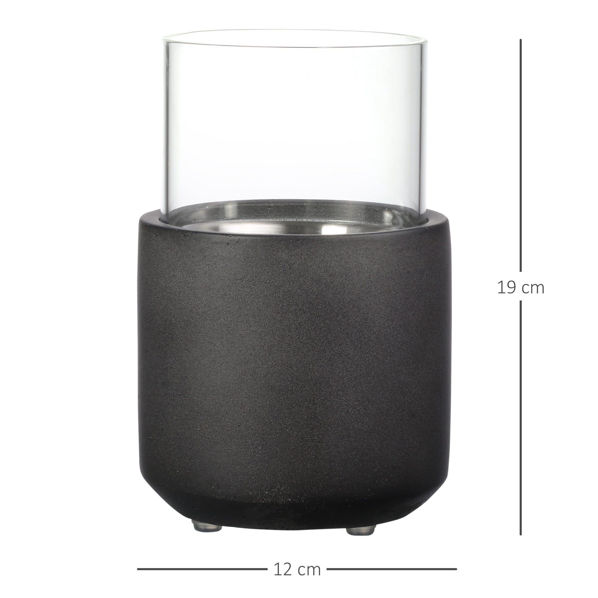 EasyComfort bio-ethanol tafelhaard 0.4 L, 12×12×19 cm, donkergrijs