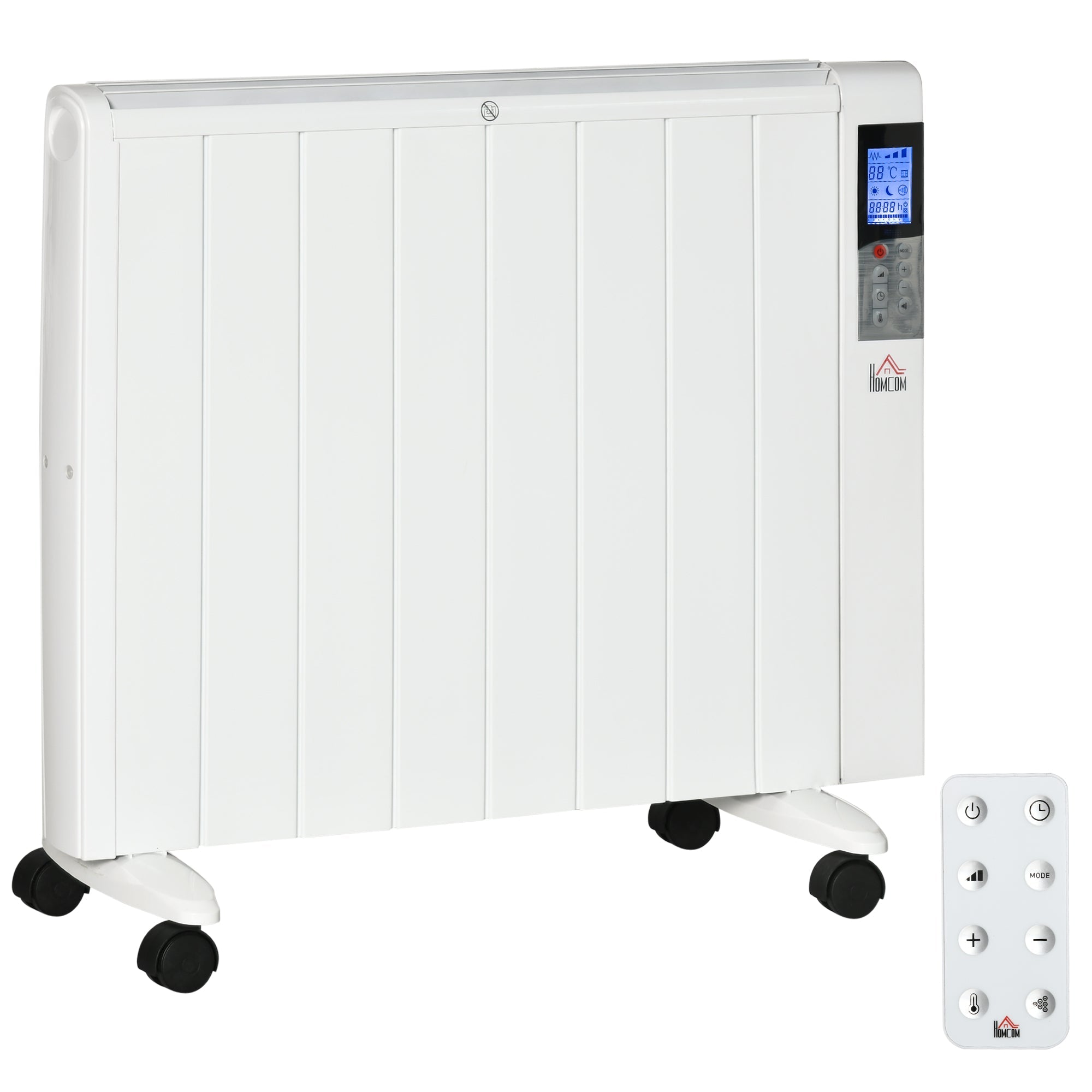 EASYCOMFORT 1000/2000W Electric Heater with Timer and Heat Settings for Rooms max 15 m², 75x31x66.5 cm, White