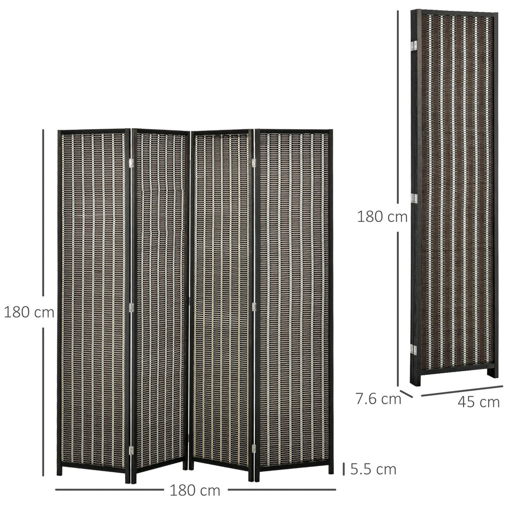 EasyComfort kamerscherm 4 panelen 180x180 cm zwart/bruin