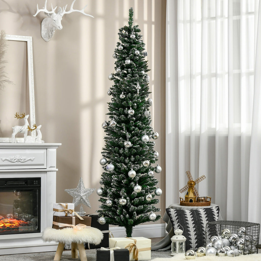 EasyComfort besneeuwde kunstkerstboom 195 cm – smal, 570 takken