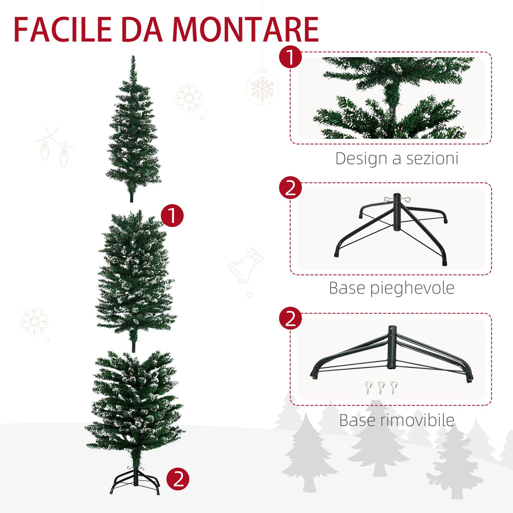 EasyComfort besneeuwde kunstkerstboom 195 cm – smal, 570 takken