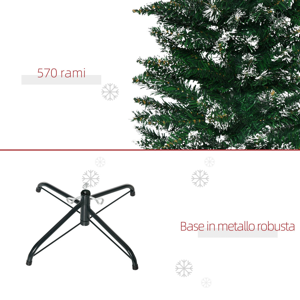 EasyComfort besneeuwde kunstkerstboom 195 cm – smal, 570 takken
