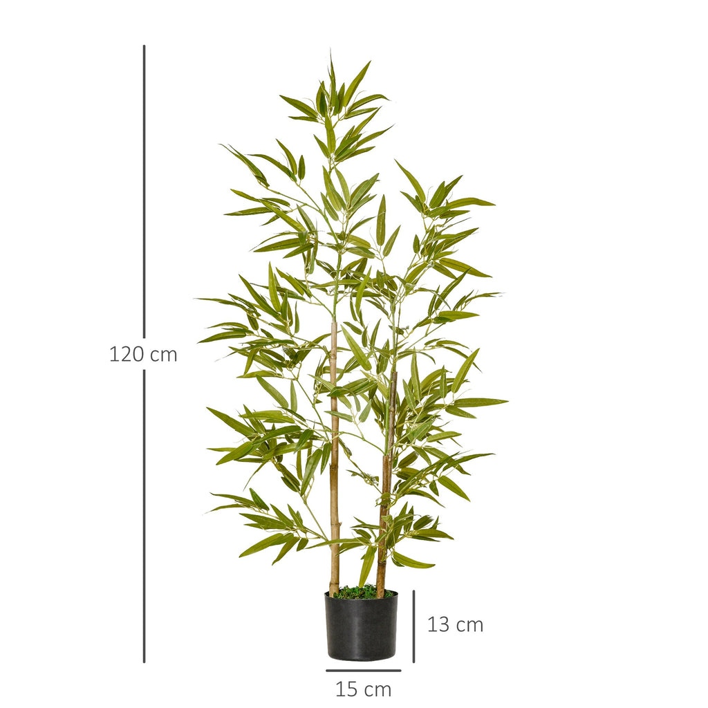EASYCOMFORT Artificial Bamboo Plant 120cm High with Pot for Indoor and Outdoor, Green