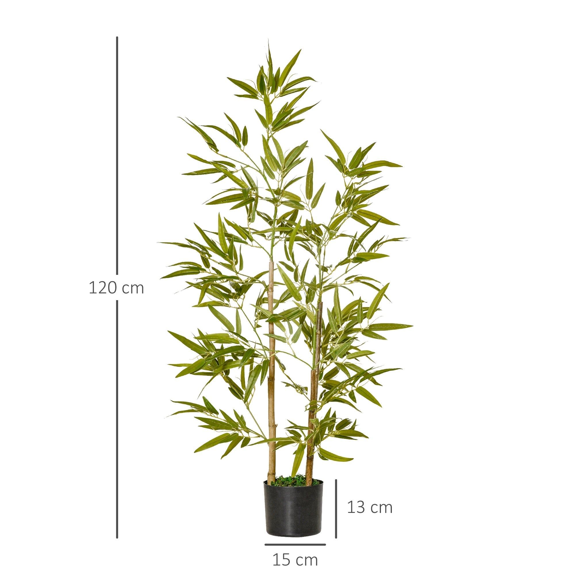 EASYCOMFORT Artificial Bamboo Plant 120cm High with Pot for Indoor and Outdoor, Green