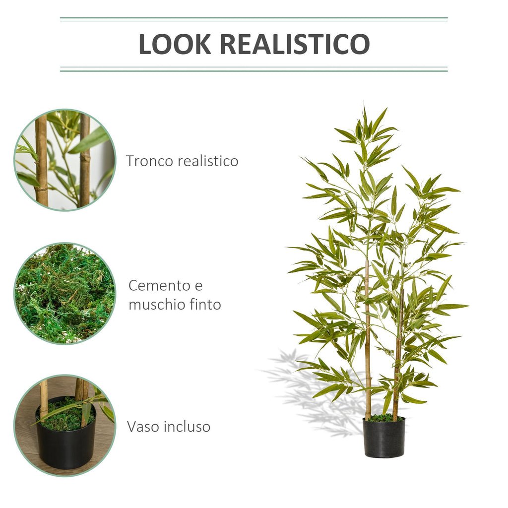 EASYCOMFORT Artificial Bamboo Plant 120cm High with Pot for Indoor and Outdoor, Green