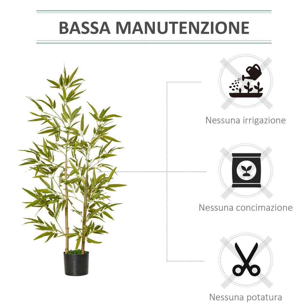 EASYCOMFORT Artificial Bamboo Plant 120cm High with Pot for Indoor and Outdoor, Green