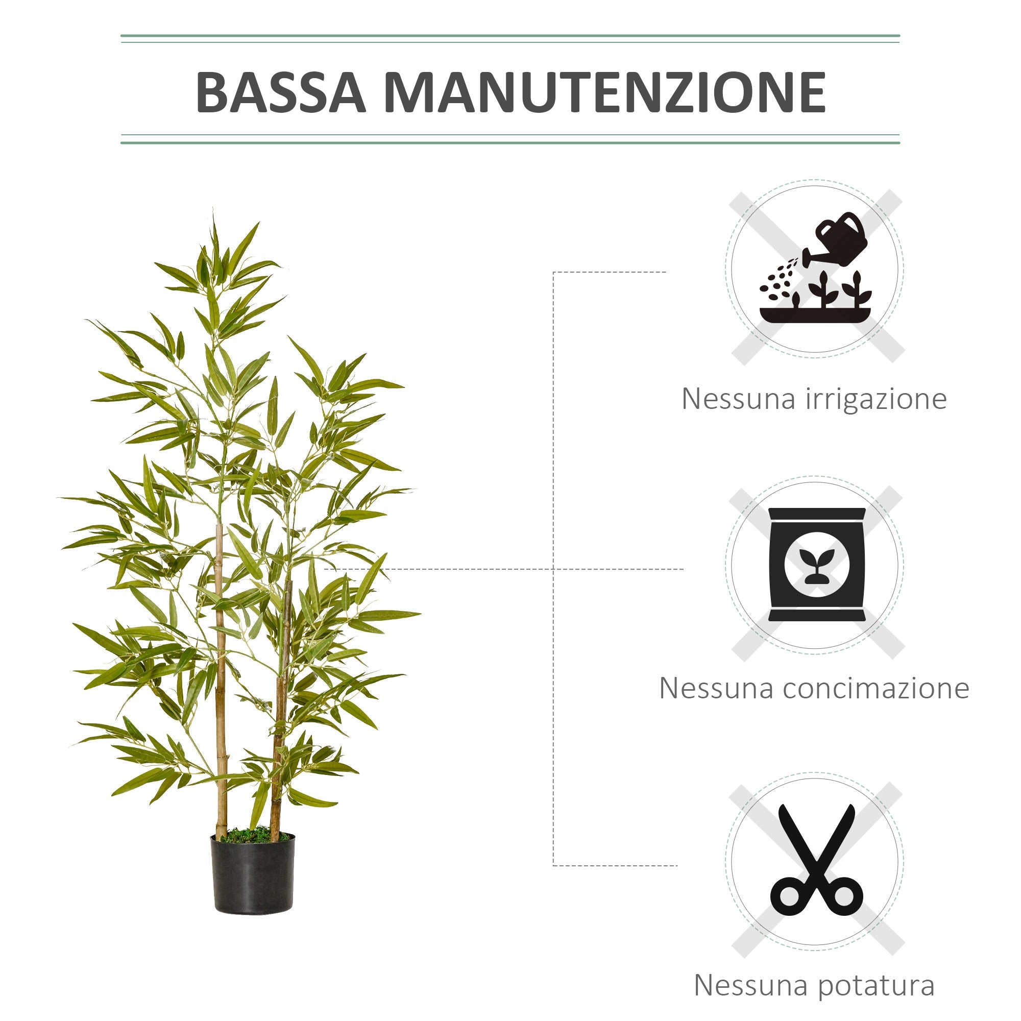EASYCOMFORT Artificial Bamboo Plant 120cm High with Pot for Indoor and Outdoor, Green
