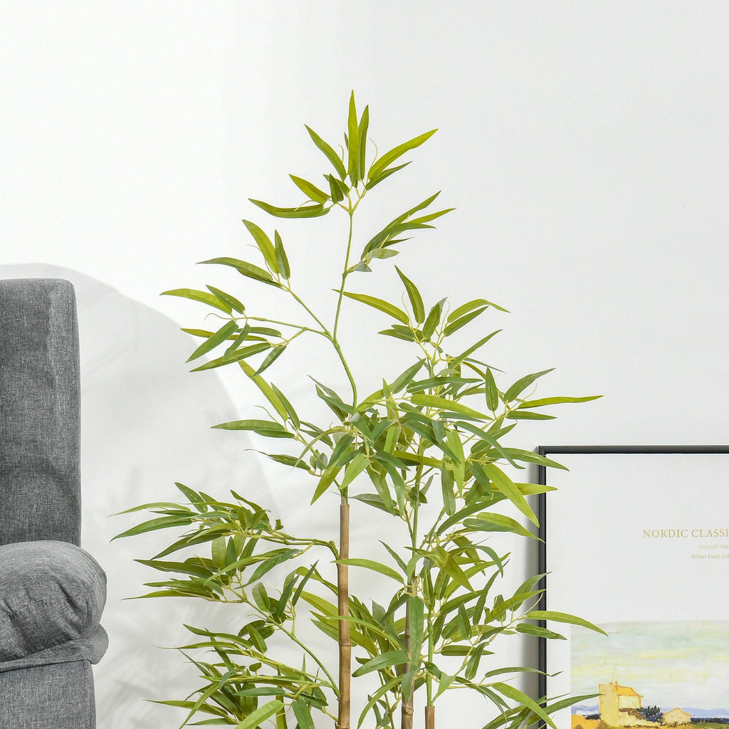 EASYCOMFORT Artificial Bamboo Plant 120cm High with Pot for Indoor and Outdoor, Green