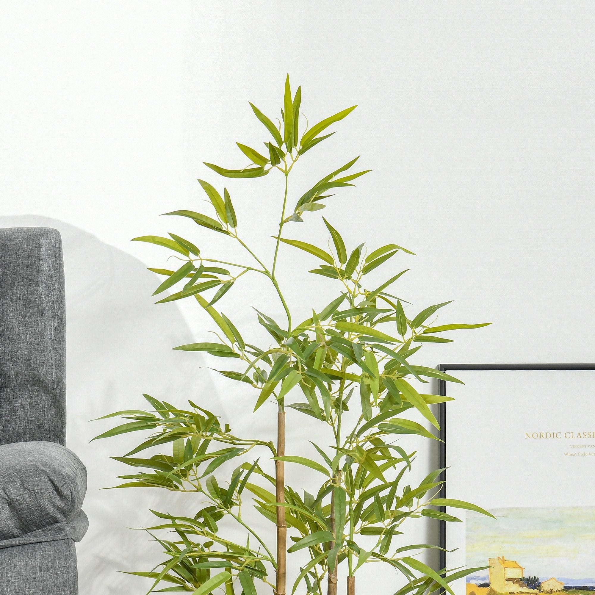 EASYCOMFORT Artificial Bamboo Plant 120cm High with Pot for Indoor and Outdoor, Green