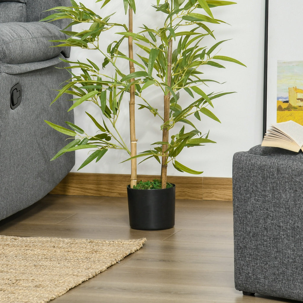 EASYCOMFORT Artificial Bamboo Plant 120cm High with Pot for Indoor and Outdoor, Green