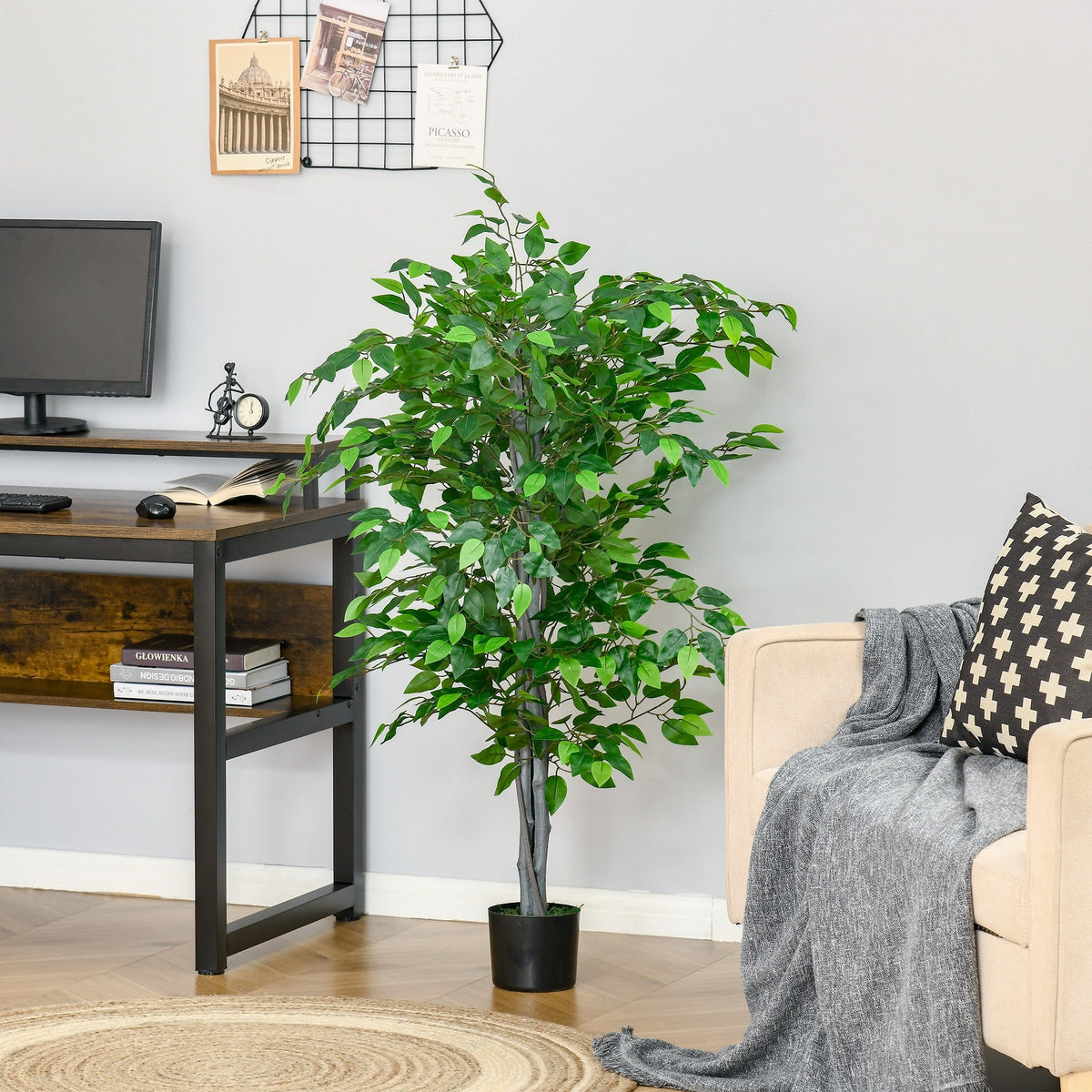 EASYCOMFORT Ficus kunstplant 135 cm met pot