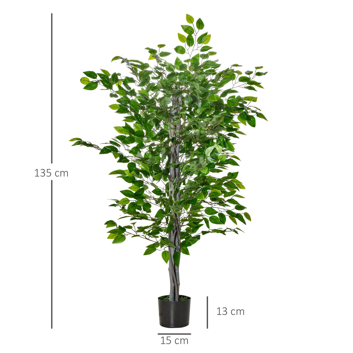 EASYCOMFORT Ficus kunstplant 135 cm met pot