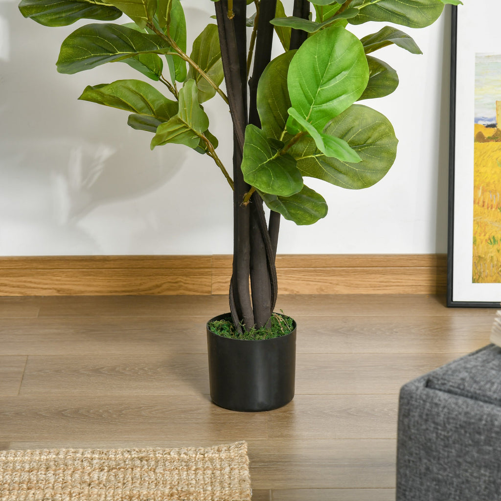 EASYCOMFORT Artificial Ficus 130cm for Indoors and Outdoors, Realistic Artificial Plant with 78 Leaves