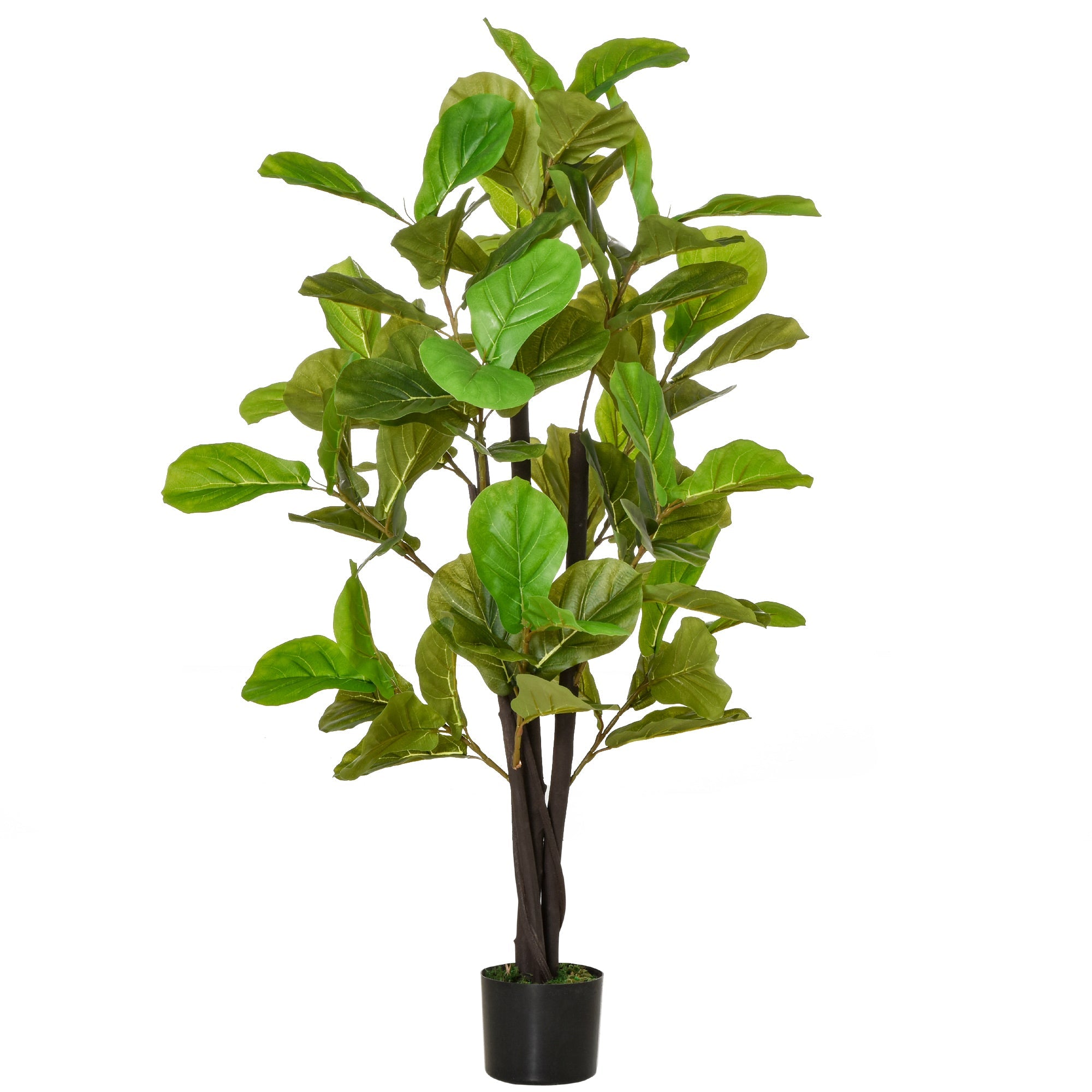 EASYCOMFORT Artificial Ficus 130cm for Indoors and Outdoors, Realistic Artificial Plant with 78 Leaves