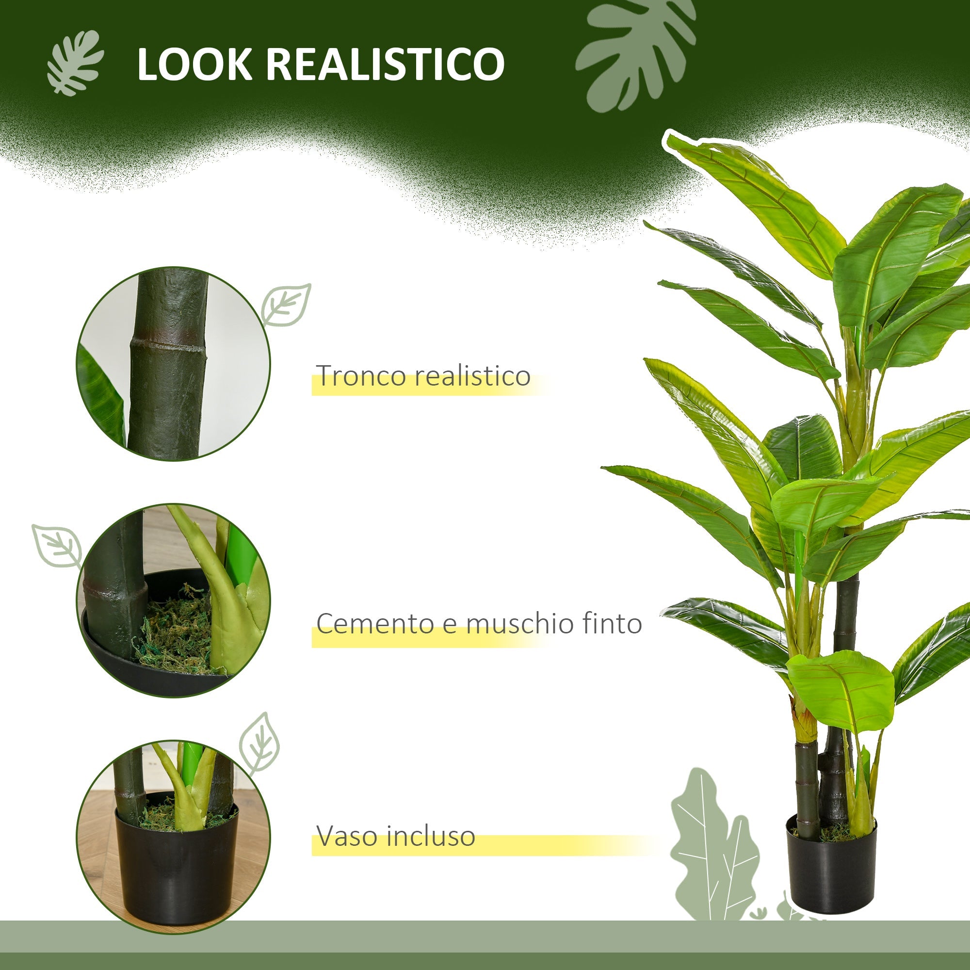 EasyComfort kunstbananenplant in pot 150 cm
