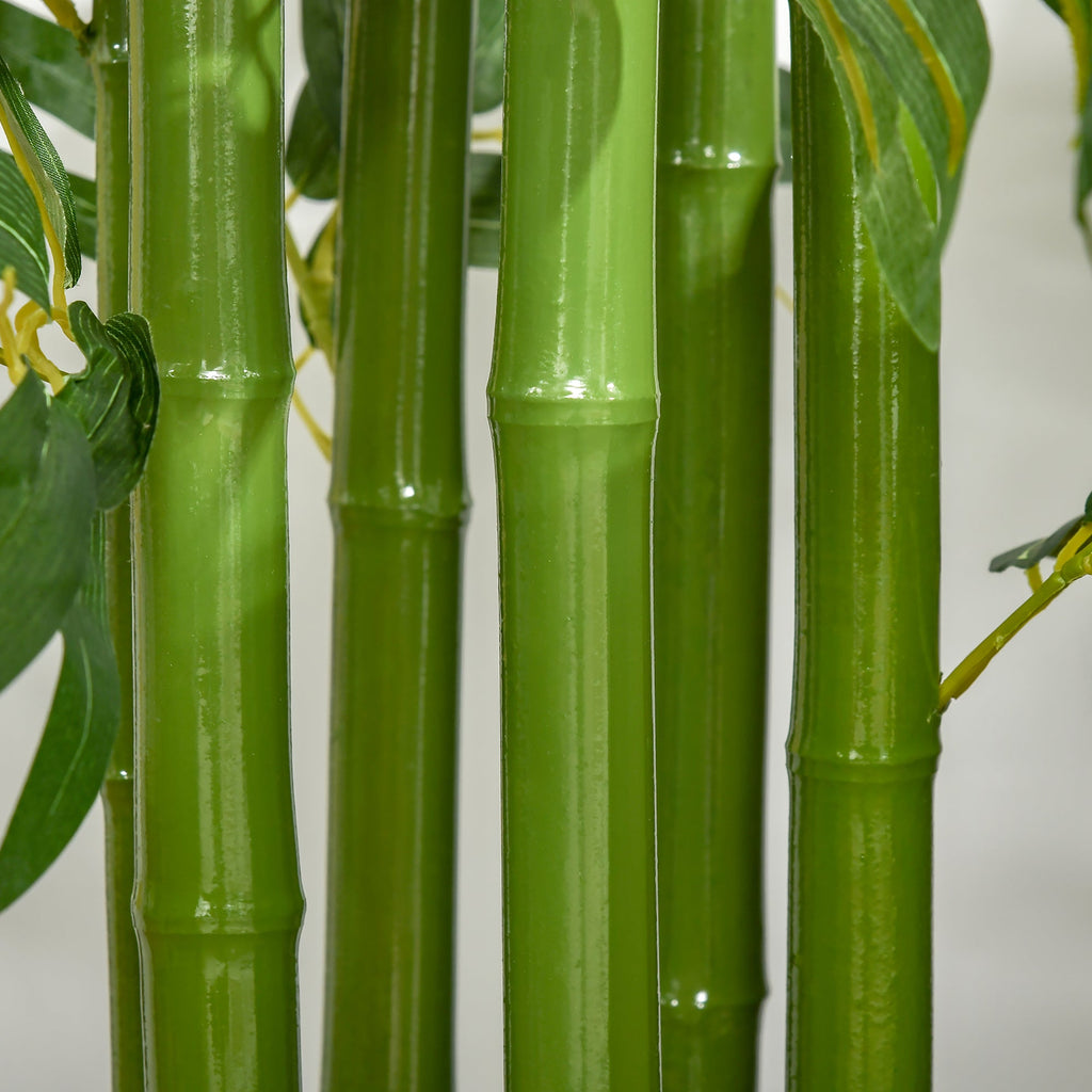 EASYCOMFORT Fake Bamboo Plant 160cm High with Black Pot for Indoor and Outdoor