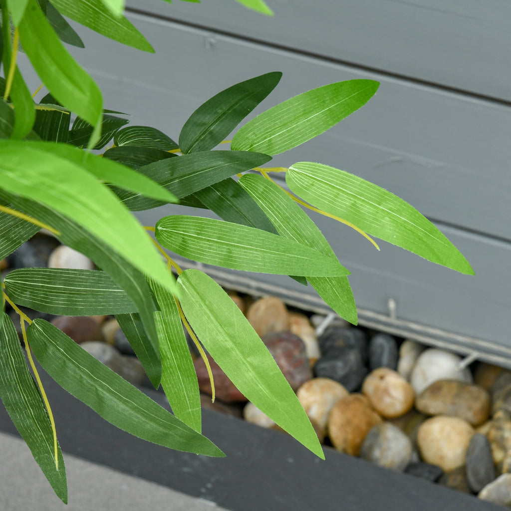 EASYCOMFORT Fake Bamboo Plant in Realistic Pot with 780 Leaves for Indoor and Outdoor 140cm