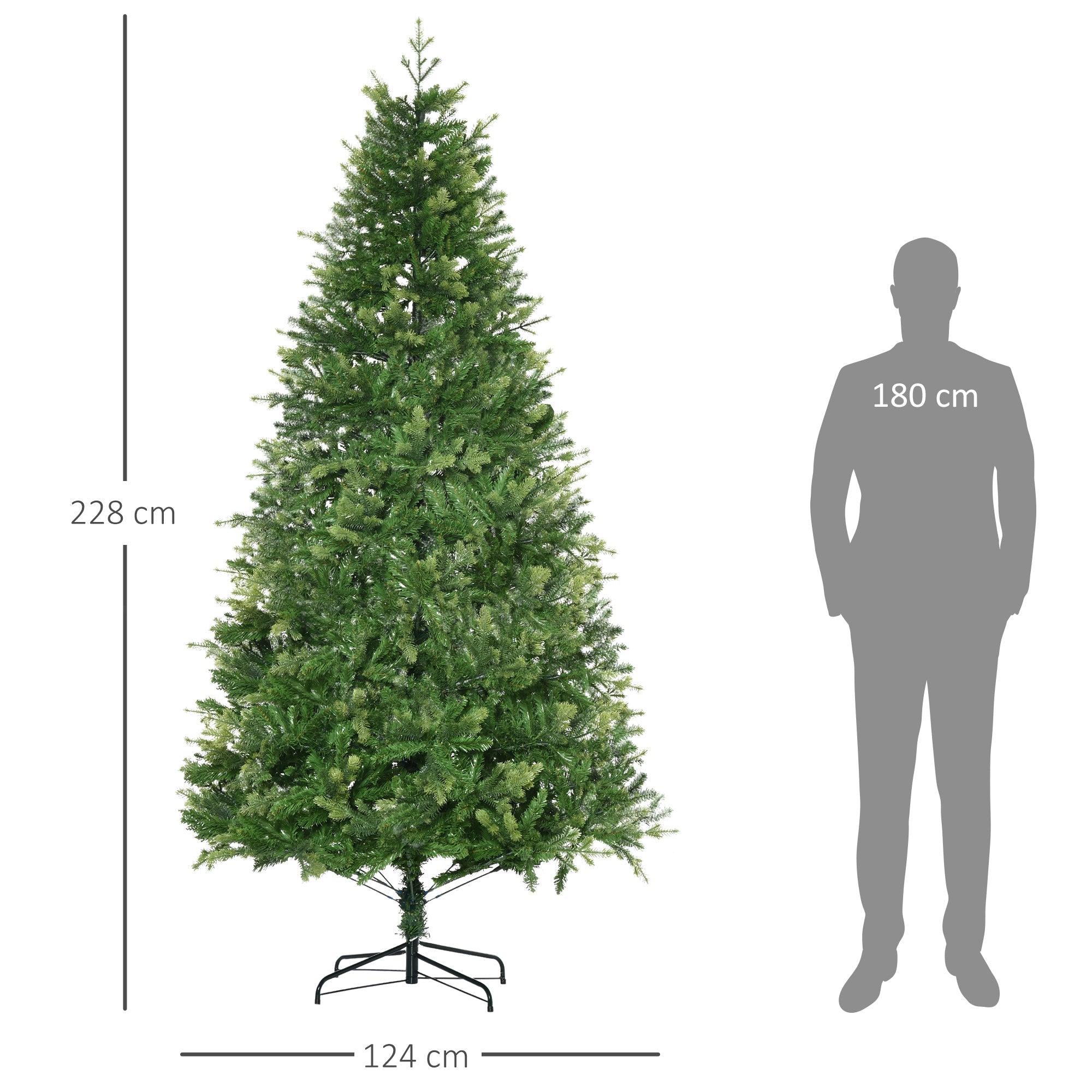 Easycomfort kerstboom voor binnen Ø124x228 cm - 2056 takken