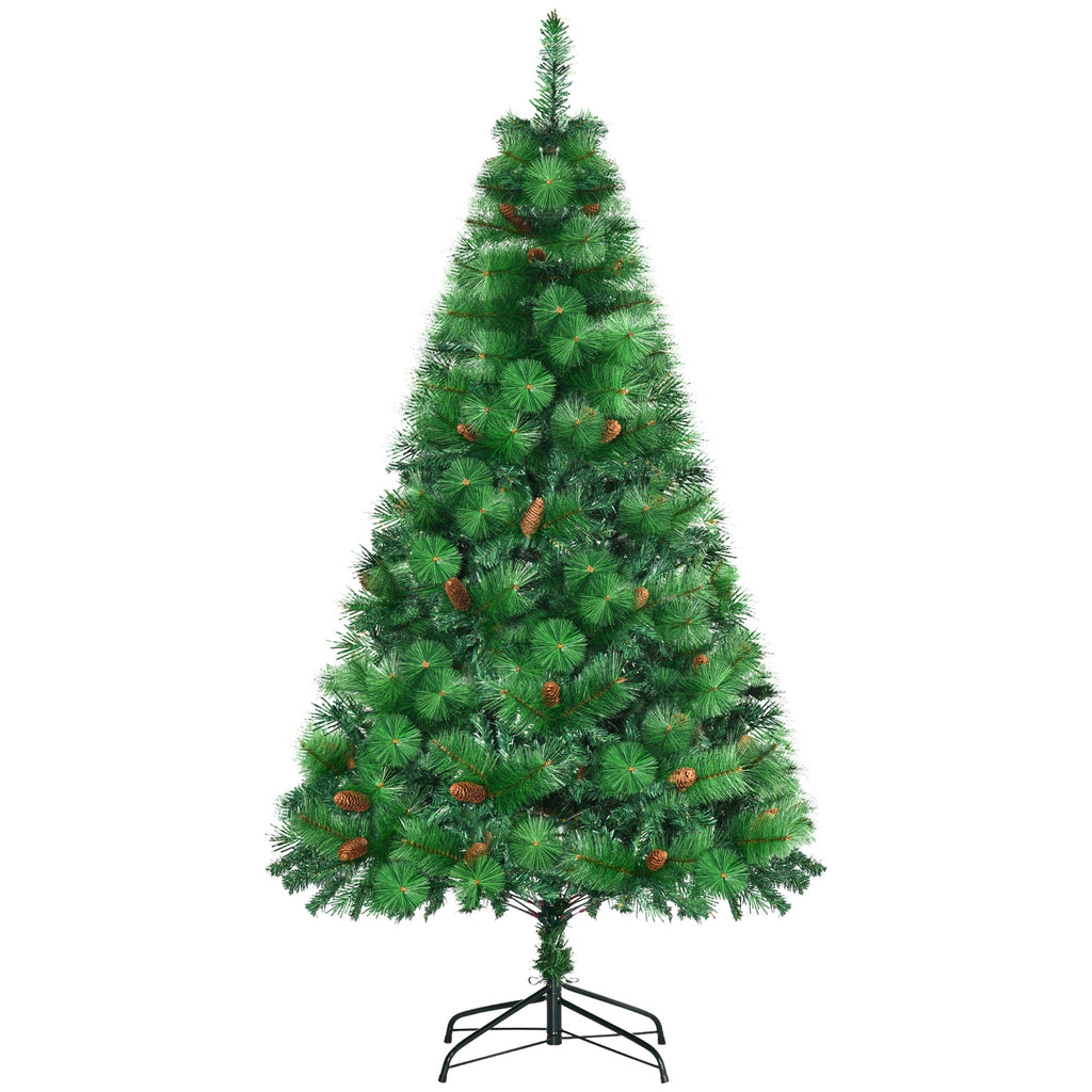 Easycomfort Alberello di Natale Decorato e Ignifugo per Interni with 782 Rami e Base in Metallo, ?116x180 cm, Verde