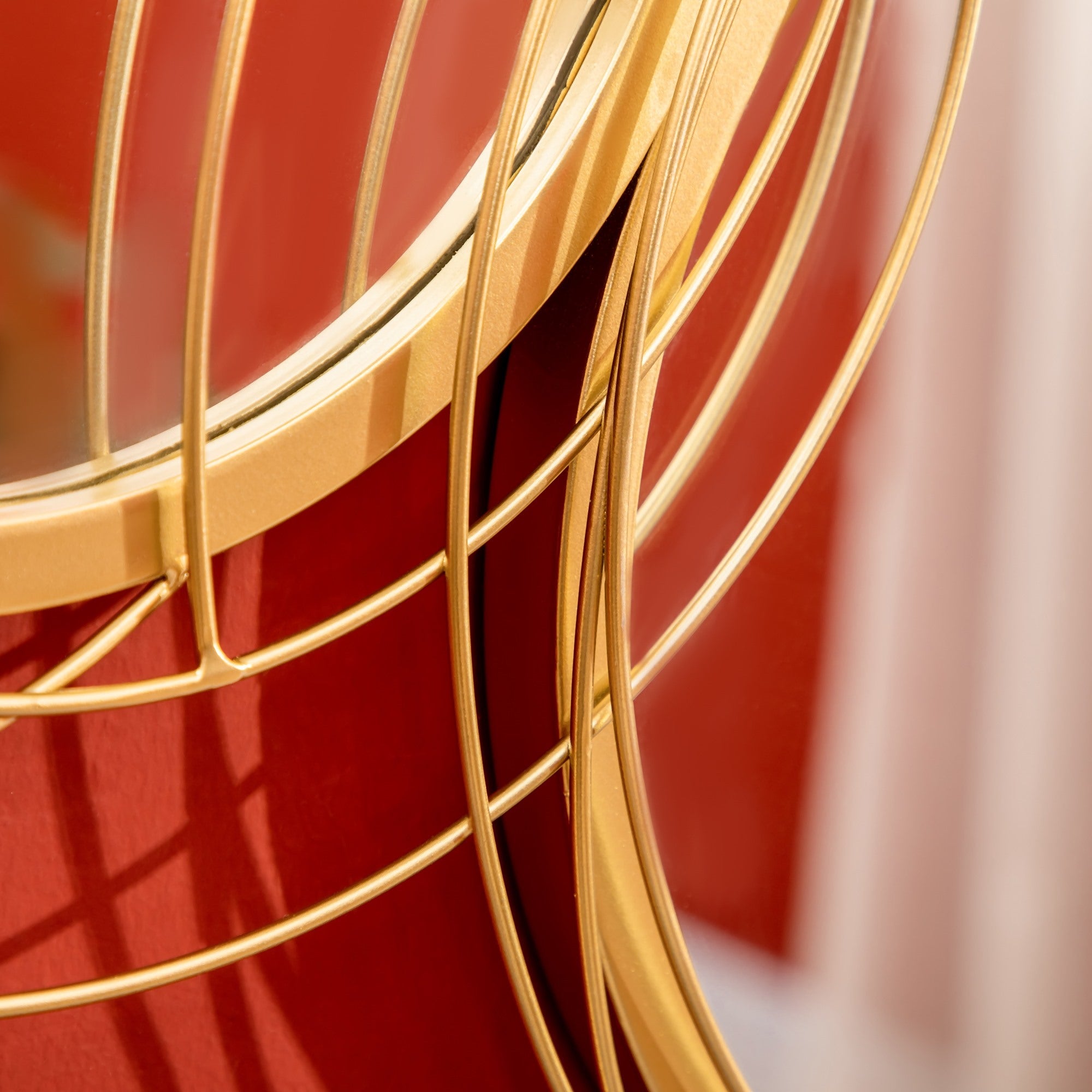 EasyComfort 3D metalen wanddecoratie met spiegels 107x56 cm, goud