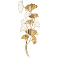 Easycomfort Decorazione Murale 3D in Metallo, Wall Art Dorata with Foglie di Ginkgo 138x70cm