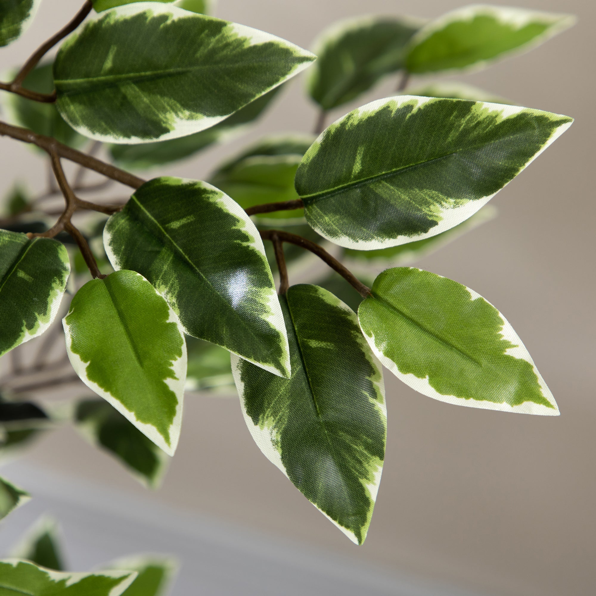 EASYCOMFORT Artificial Fig Plant from 130 cm with 702 Leaves and 3 Trunks with Pot Ø15x12.5 cm, for Indoors and Outdoors