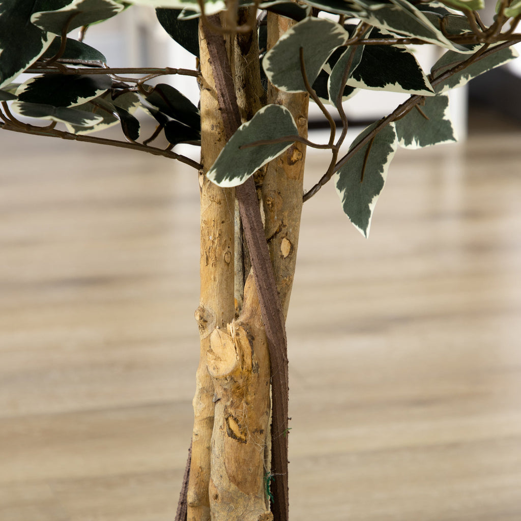 EasyComfort Ficus kunstplant 130 cm — 3 stammen, 702 bladeren, pot Ø15x 12.5 cm