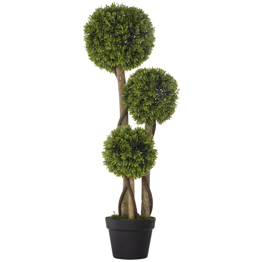 EasyComfort 3-bol buxus kunstplant met pot