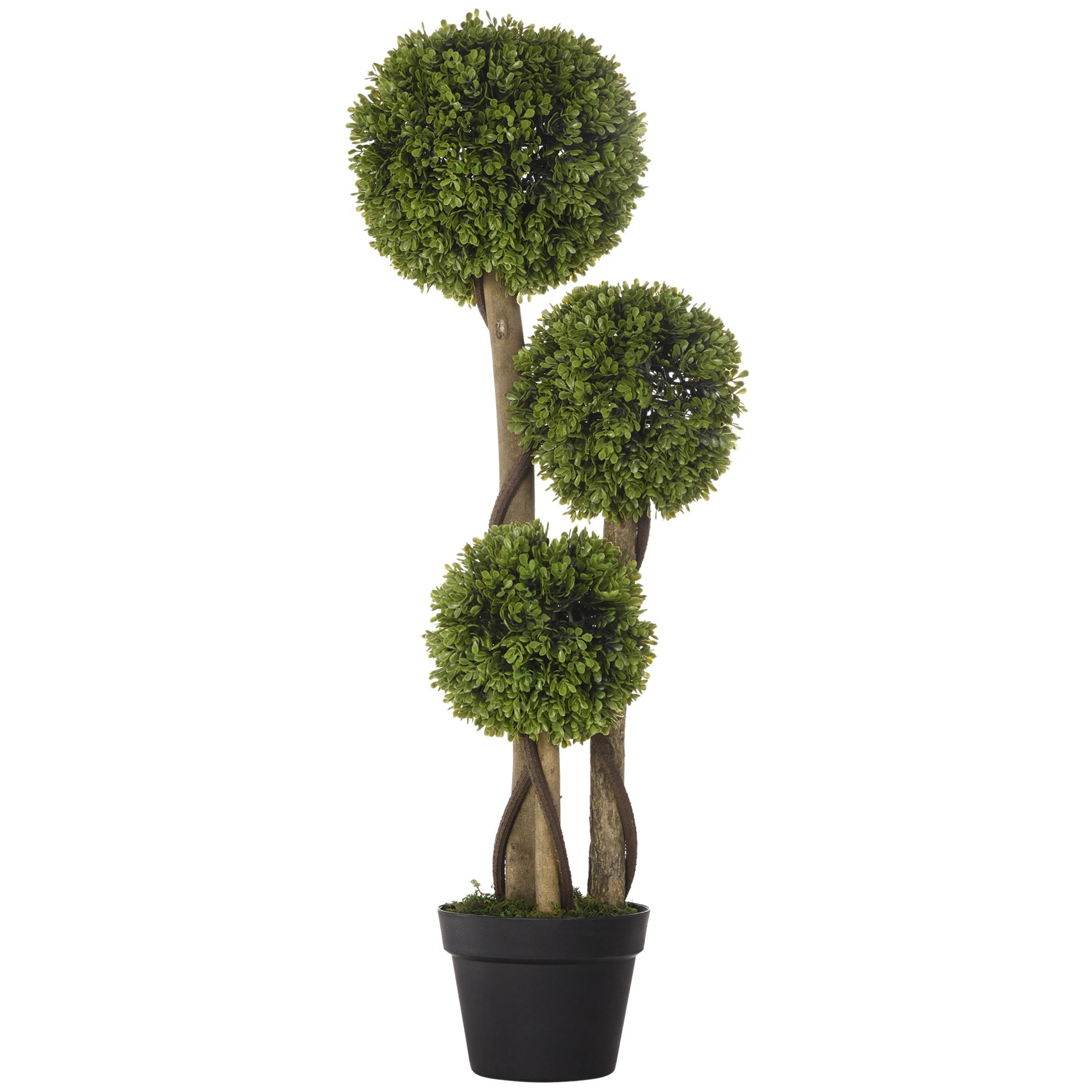 EasyComfort 3-bol buxus kunstplant met pot