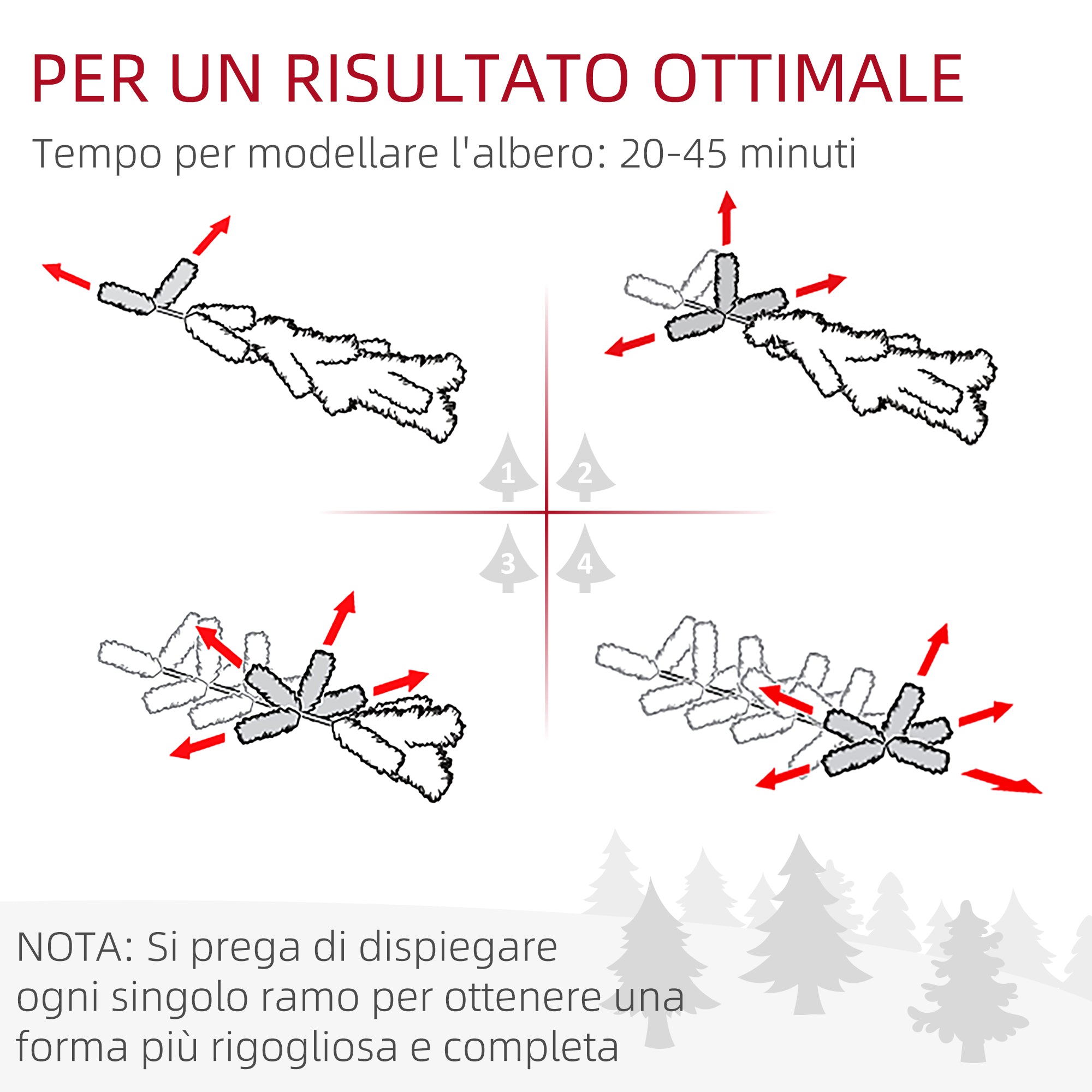 Easycomfort Albero di Natale Artificiale 180cm with 786 Rami, 2 Sezioni e Base in Metallo, Verde