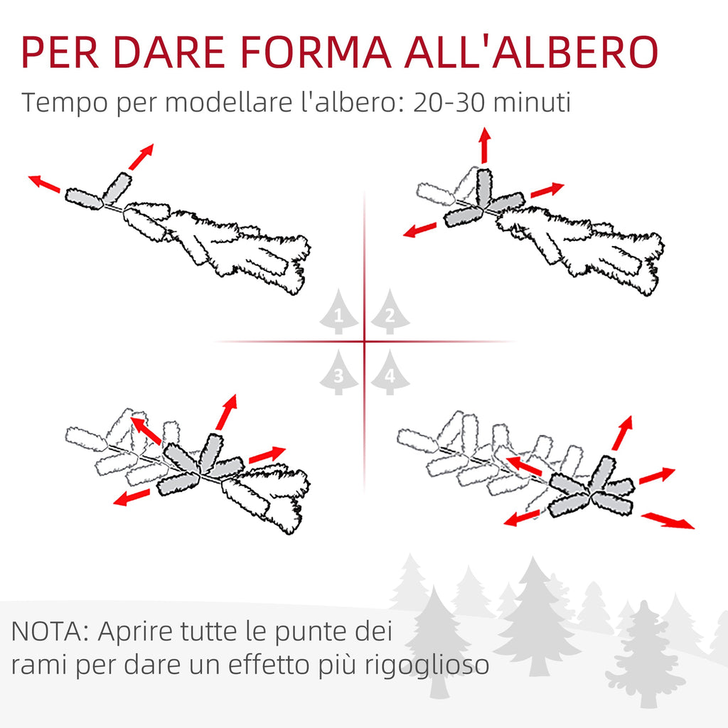 Easycomfort Albero di Natale Artificiale da 180cm with Pigne, 618 Rami e Base in Metallo, Verde