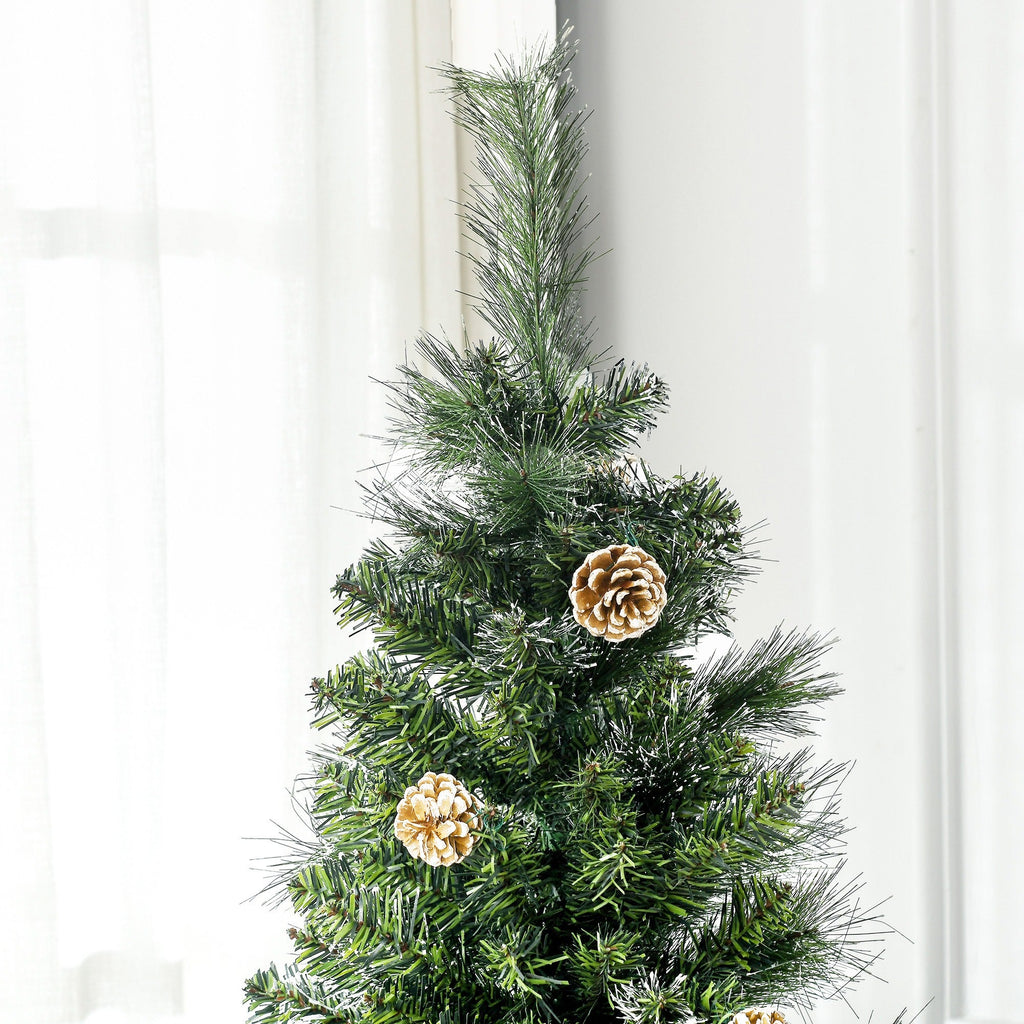 Easycomfort Albero di Natale Artificiale da 180cm with Pigne, 618 Rami e Base in Metallo, Verde