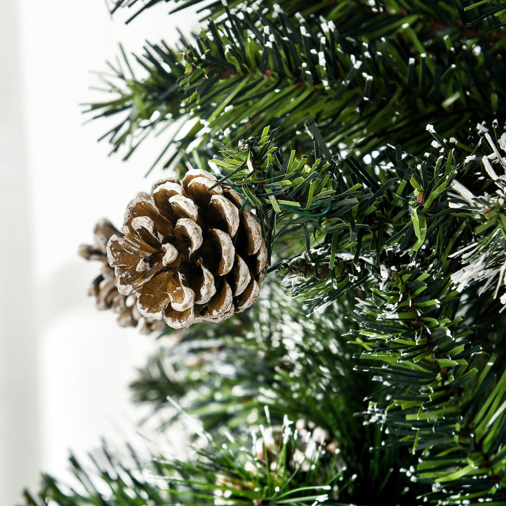 Easycomfort Albero di Natale Artificiale da 180cm with Pigne, 618 Rami e Base in Metallo, Verde