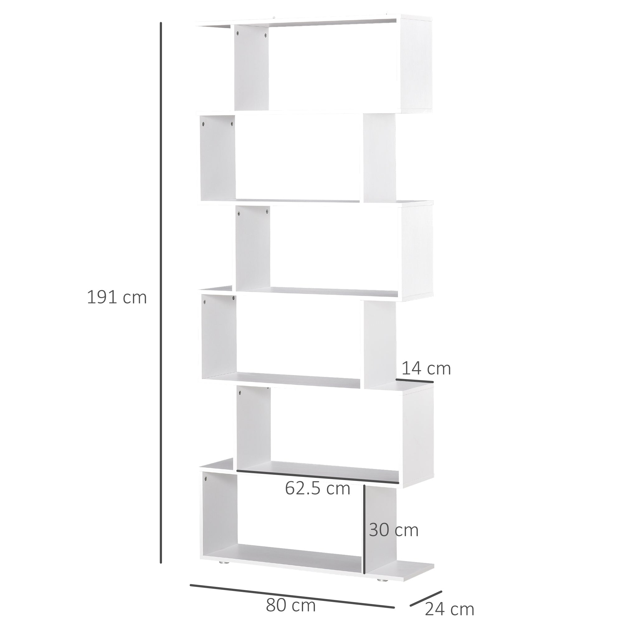Easycomfort Libreria di Design Mobili Ufficio Scaffale in Legno 80x24x191cm white