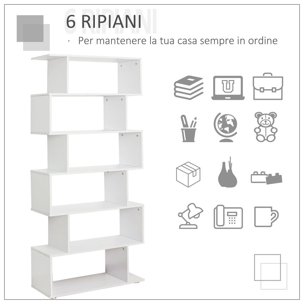 Easycomfort Libreria di Design Mobili Ufficio Scaffale in Legno 80x24x191cm white