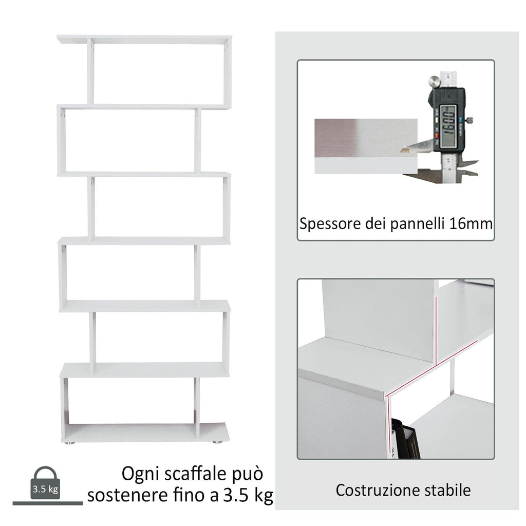 Easycomfort Libreria di Design Mobili Ufficio Scaffale in Legno 80x24x191cm white