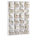 Easycomfort Mobile Libreria porta CD da 24 Ripiani ad Altezza Regolabile, in Truciolato, 130.5x89x20 cm, white
