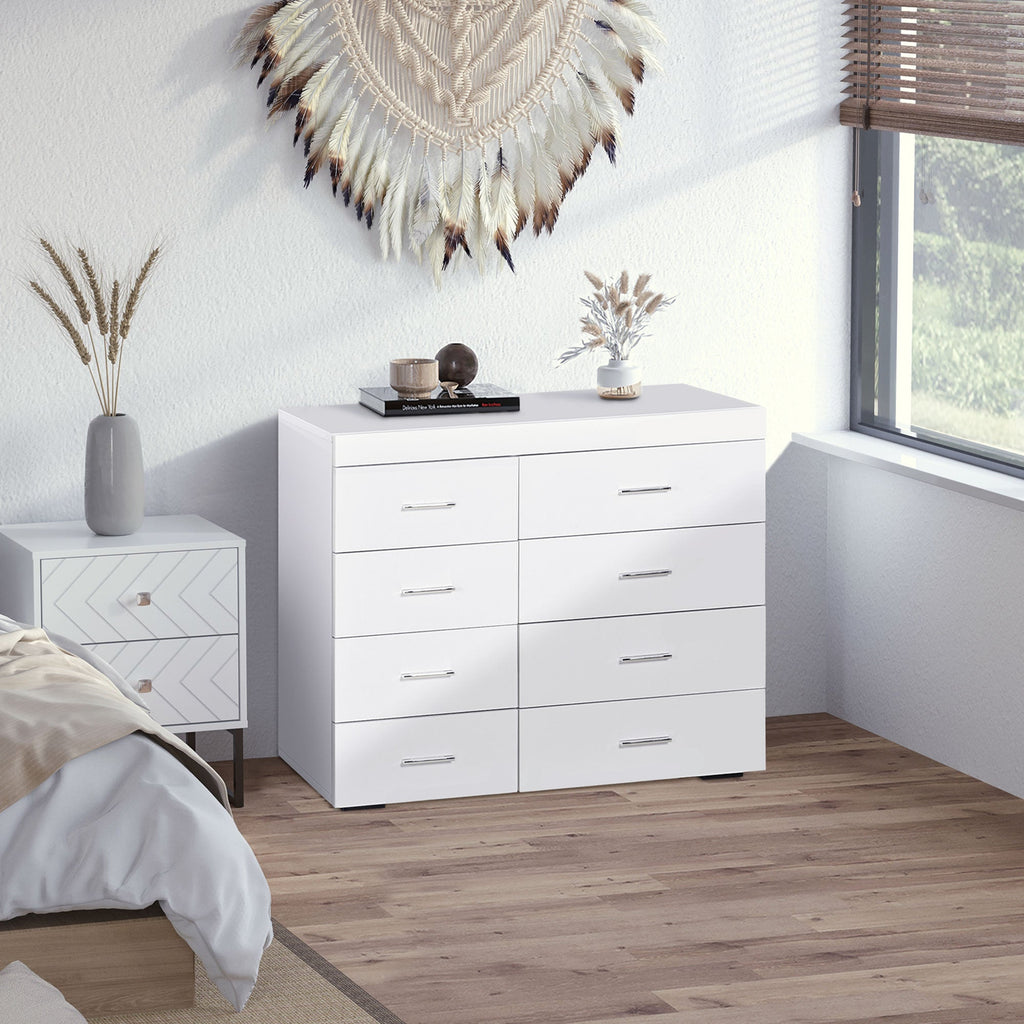 Easycomfort Mobile with Cassetti Cassettiera in Legno per Camera, Cucina, Bagno 90×35×73cm Bianca