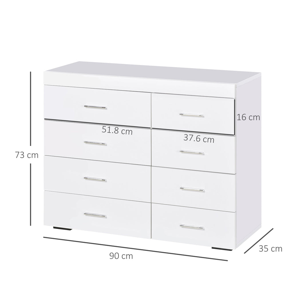 Easycomfort Mobile with Cassetti Cassettiera in Legno per Camera, Cucina, Bagno 90×35×73cm Bianca