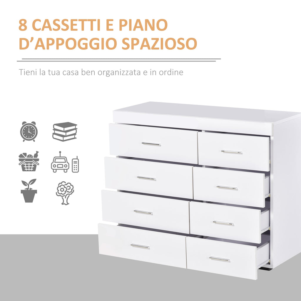Easycomfort Mobile with Cassetti Cassettiera in Legno per Camera, Cucina, Bagno 90×35×73cm Bianca