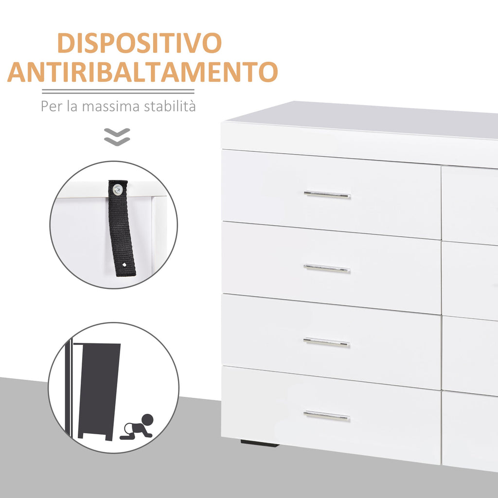 Easycomfort Mobile with Cassetti Cassettiera in Legno per Camera, Cucina, Bagno 90×35×73cm Bianca