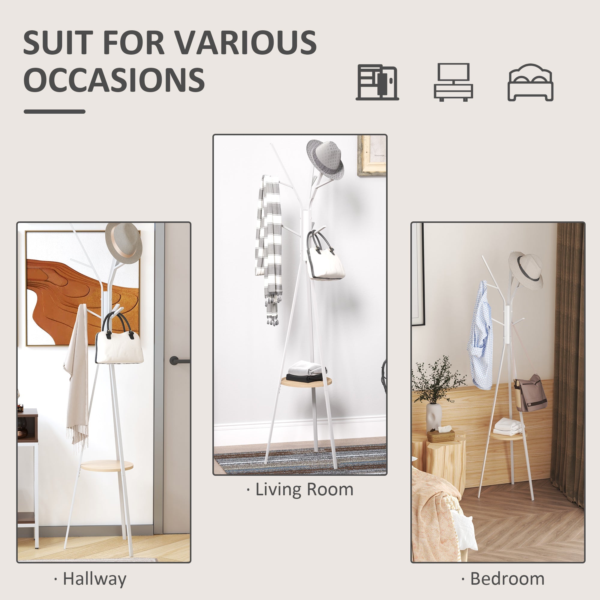 EasyComfort staande kapstok 45x45x180 cm