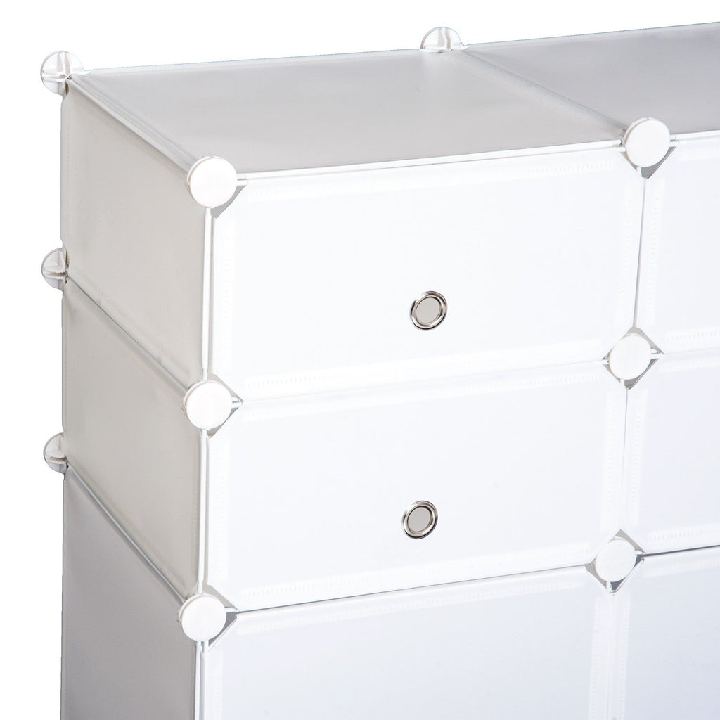 Easycomfort Armadio Modulare Scarpiera in Plastica Guardaroba Scaffale Portascarpe 75×37×73cm white