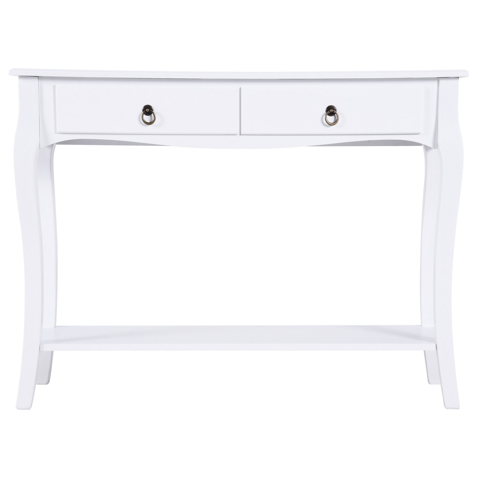 Easycomfort Mobiletto Tavolo Consolle da Ingresso Moderno with 2 Cassetti Casa Legno 100 × 33 × 75cm white