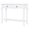 Easycomfort Mobiletto Tavolo Consolle da Ingresso Moderno with 2 Cassetti Casa Legno 100 × 33 × 75cm white