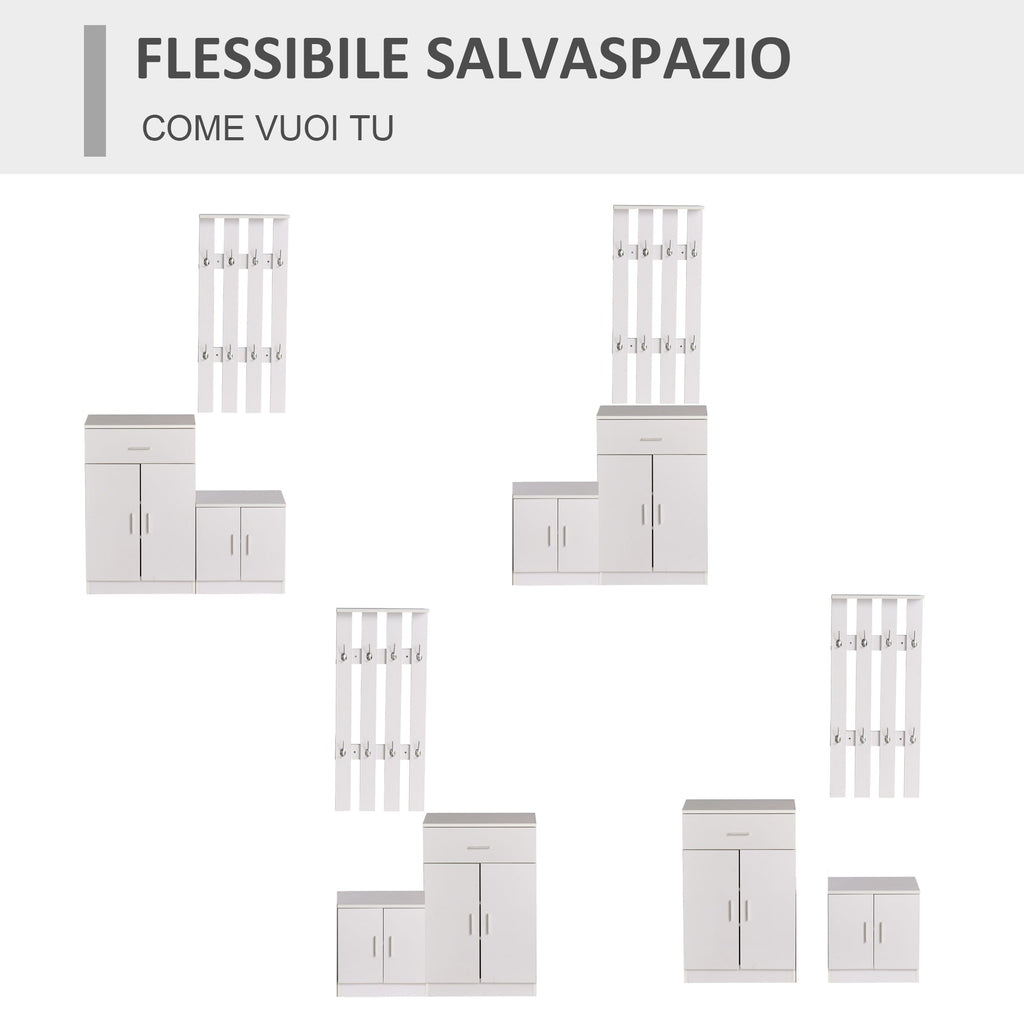 Easycomfort Scarpiera with Appendiabiti a Combinazione per Ingresso e Camera da Letto Legno 100x32x187cm white